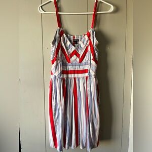 Express Red and White Striped Dress